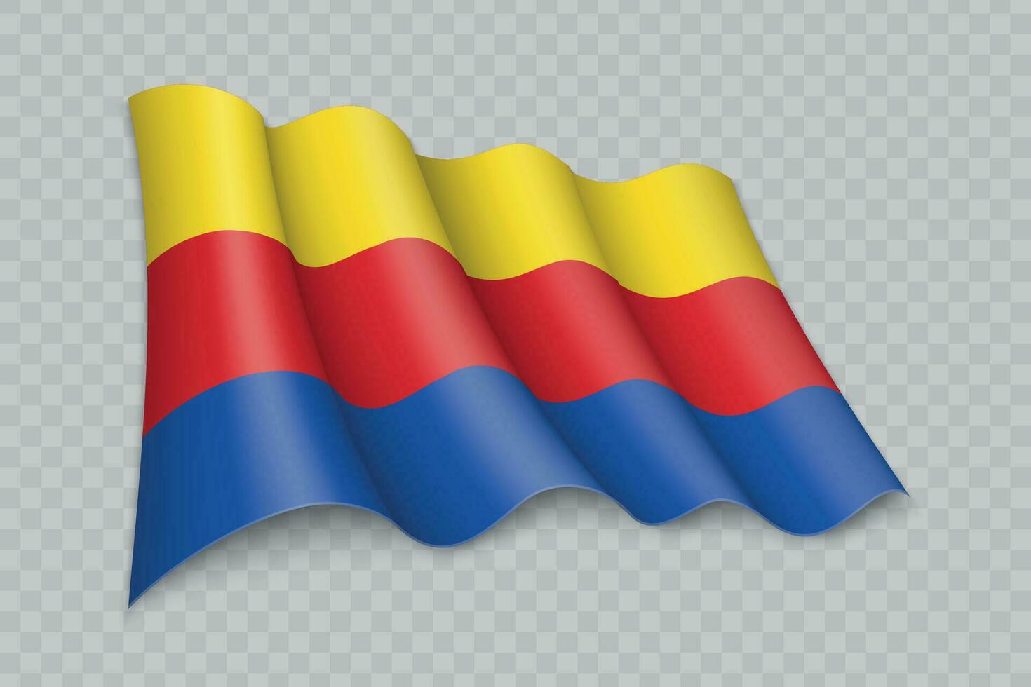3D Realistic waving Flag of North Holland is a state of Netherlands vector