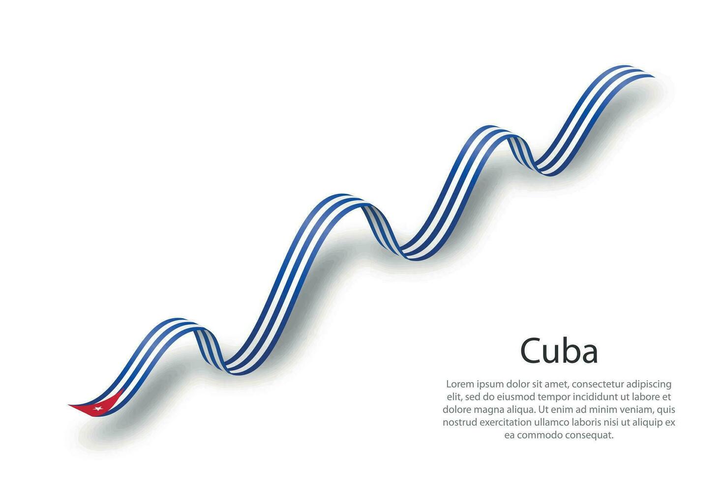 Waving ribbon or banner with flag of Cuba vector