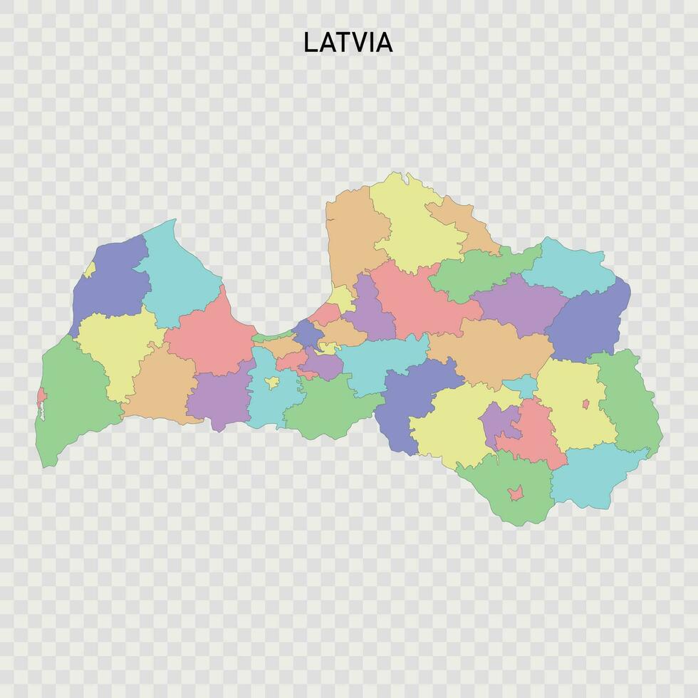 Isolated colored map of Latvia vector