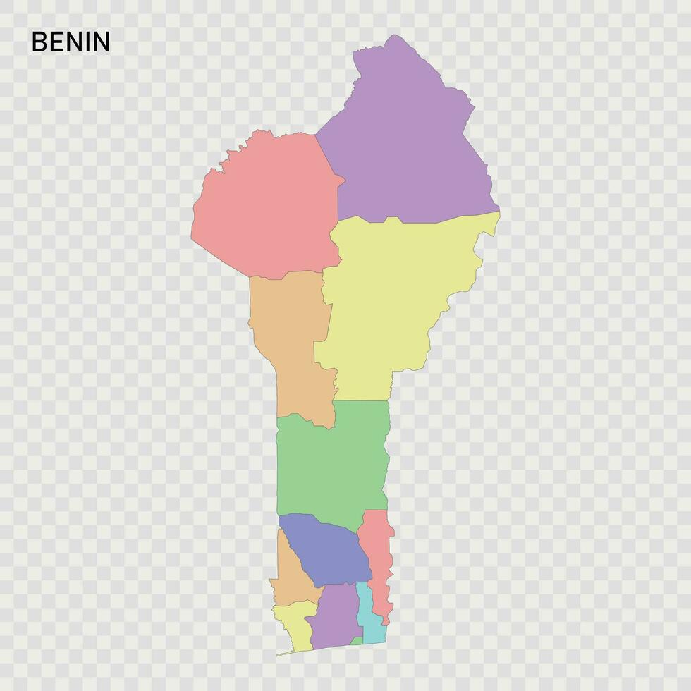 Isolated colored map of Benin vector