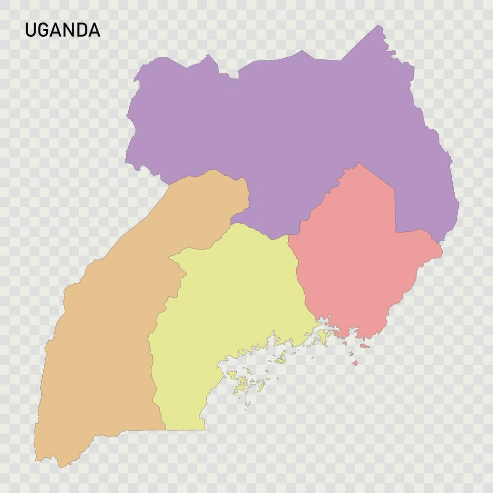 Isolated colored map of Uganda vector