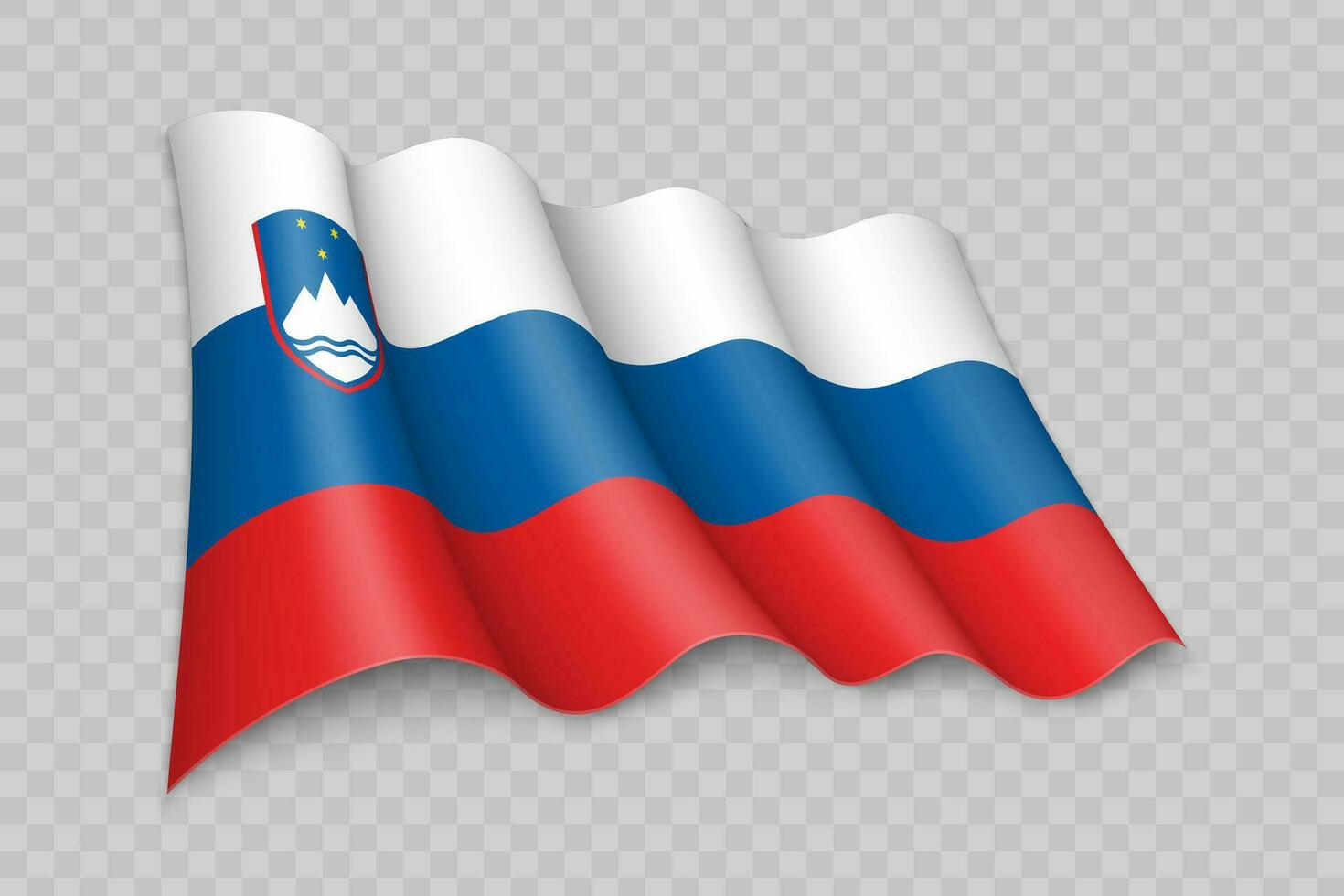 3d realista ondulación bandera de Eslovenia vector