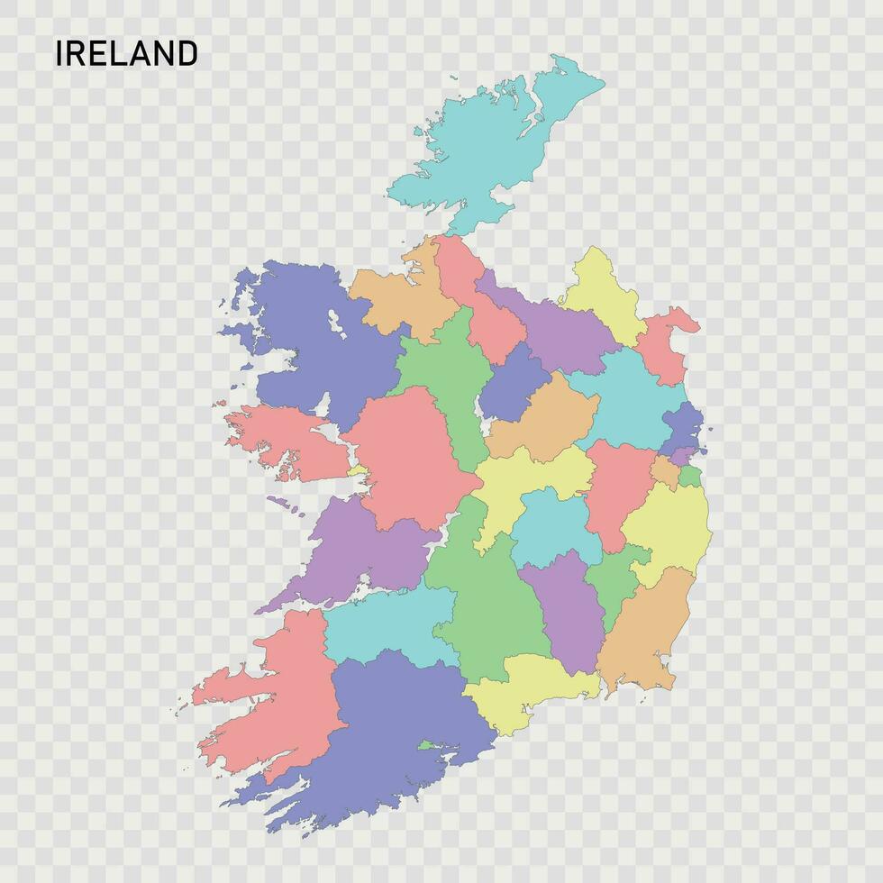 Isolated colored map of Ireland vector