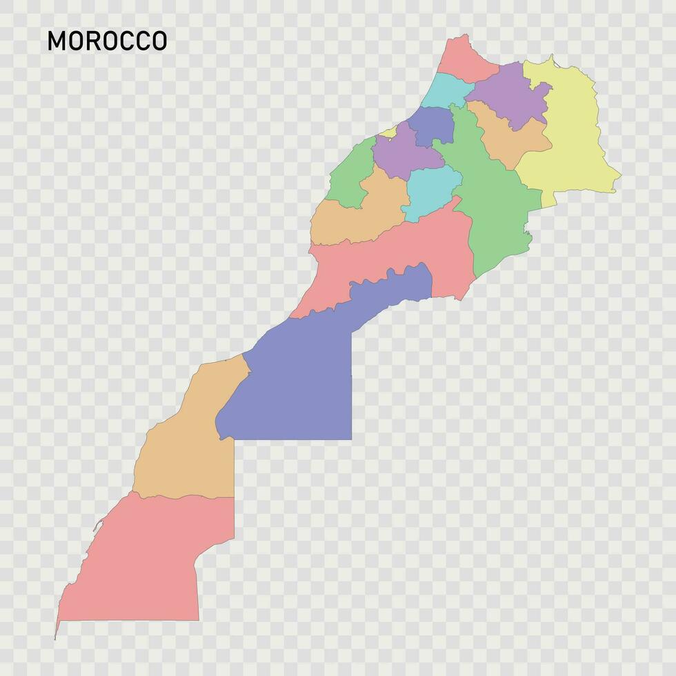 aislado de colores mapa de Marruecos vector