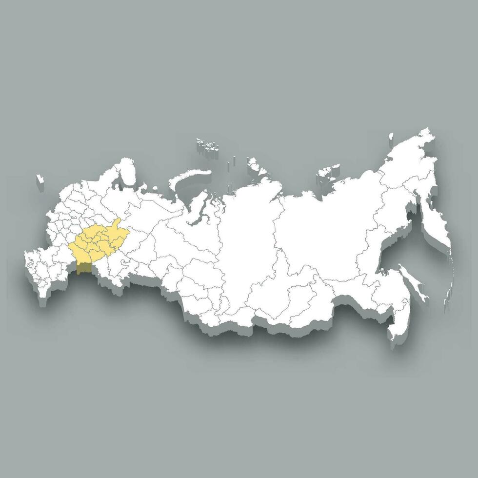 volga región ubicación dentro Rusia mapa vector