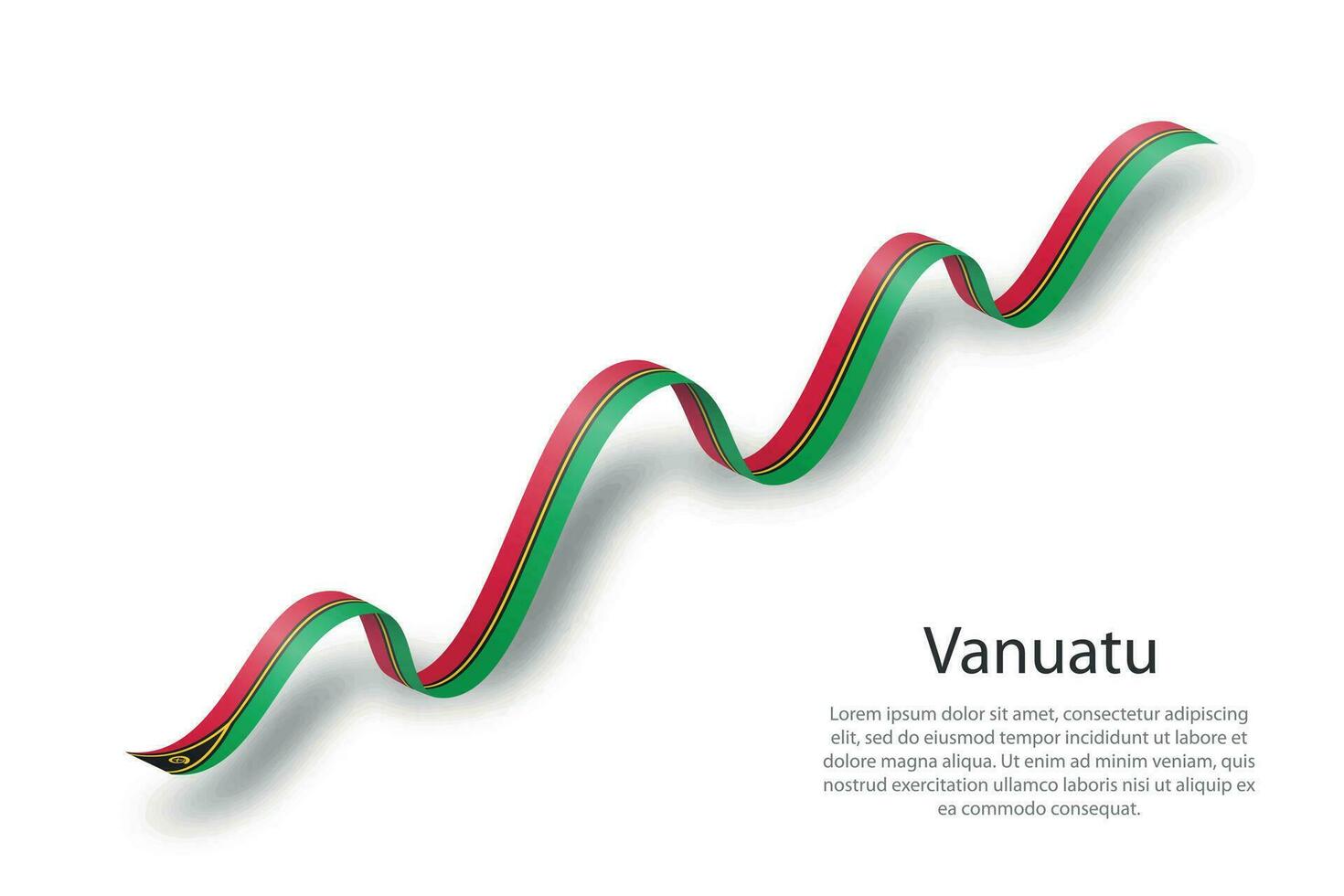 Waving ribbon or banner with flag of Vanuatu vector