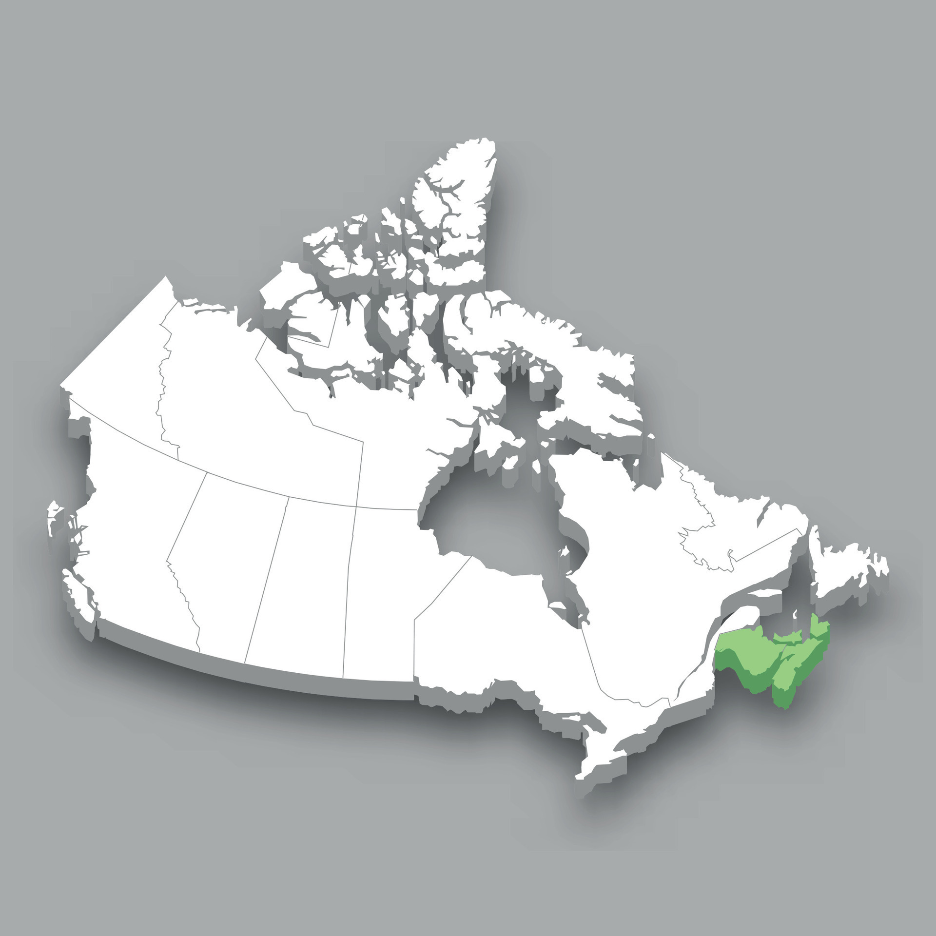 The Maritimes region location within Canada map 25355902 Vector Art at