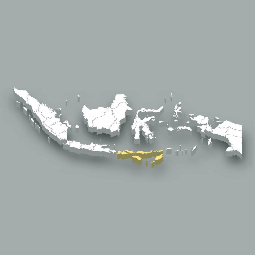 Nusa Tenggara region location within Indonesia map vector