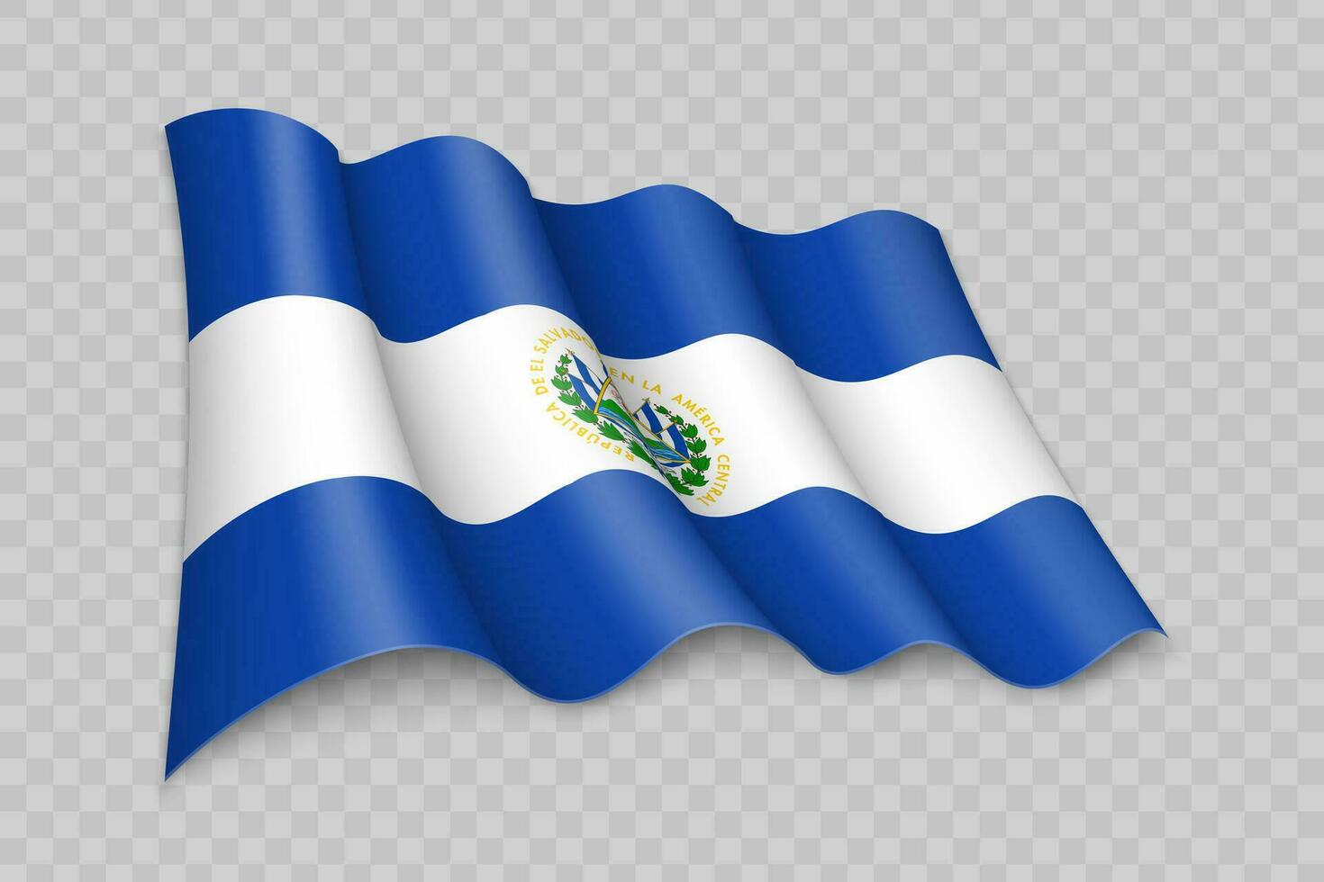 3D Realistic waving Flag of El Salvador vector