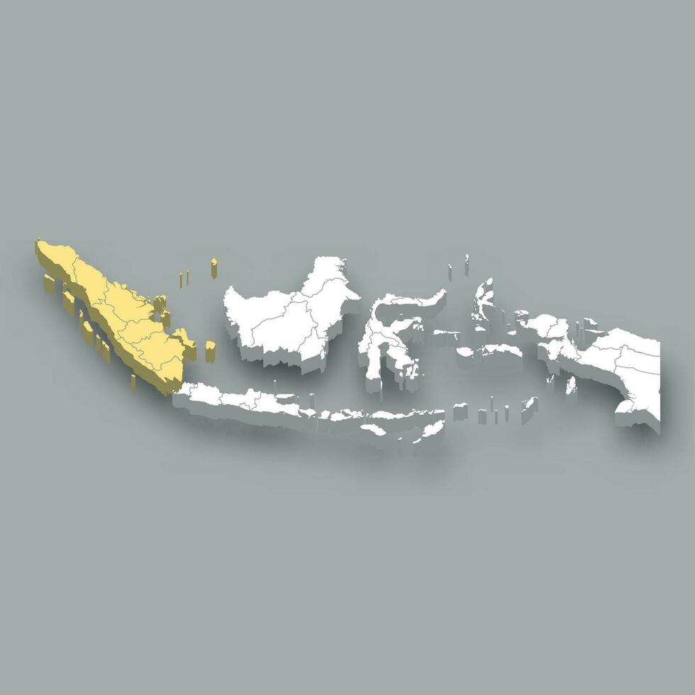 Sumatra region location within Indonesia map vector