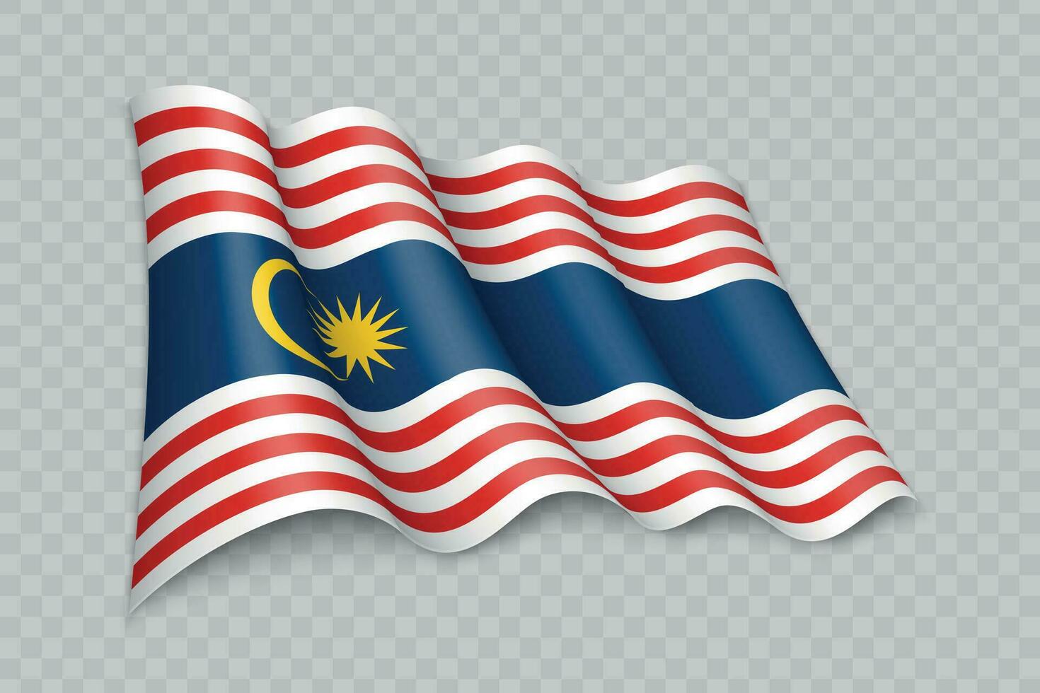 3d realista ondulación bandera de kuala lumpur es un estado de Malasia vector