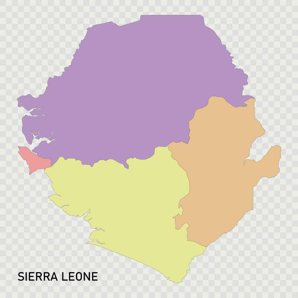 aislado de colores mapa de sierra leona vector
