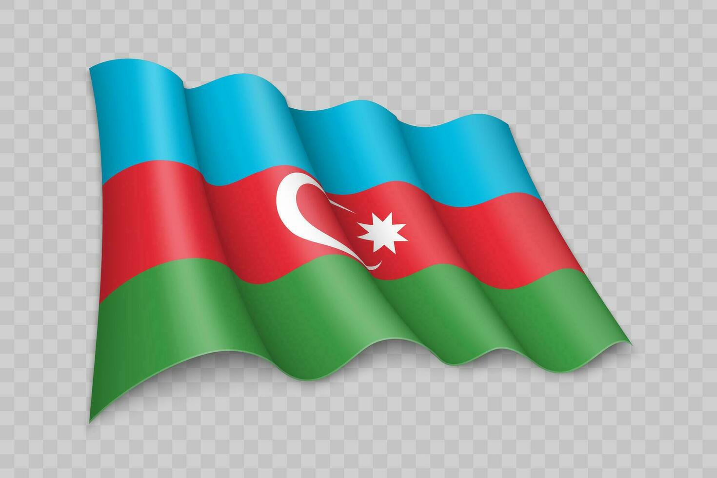3D Realistic waving Flag of Azerbaijan vector