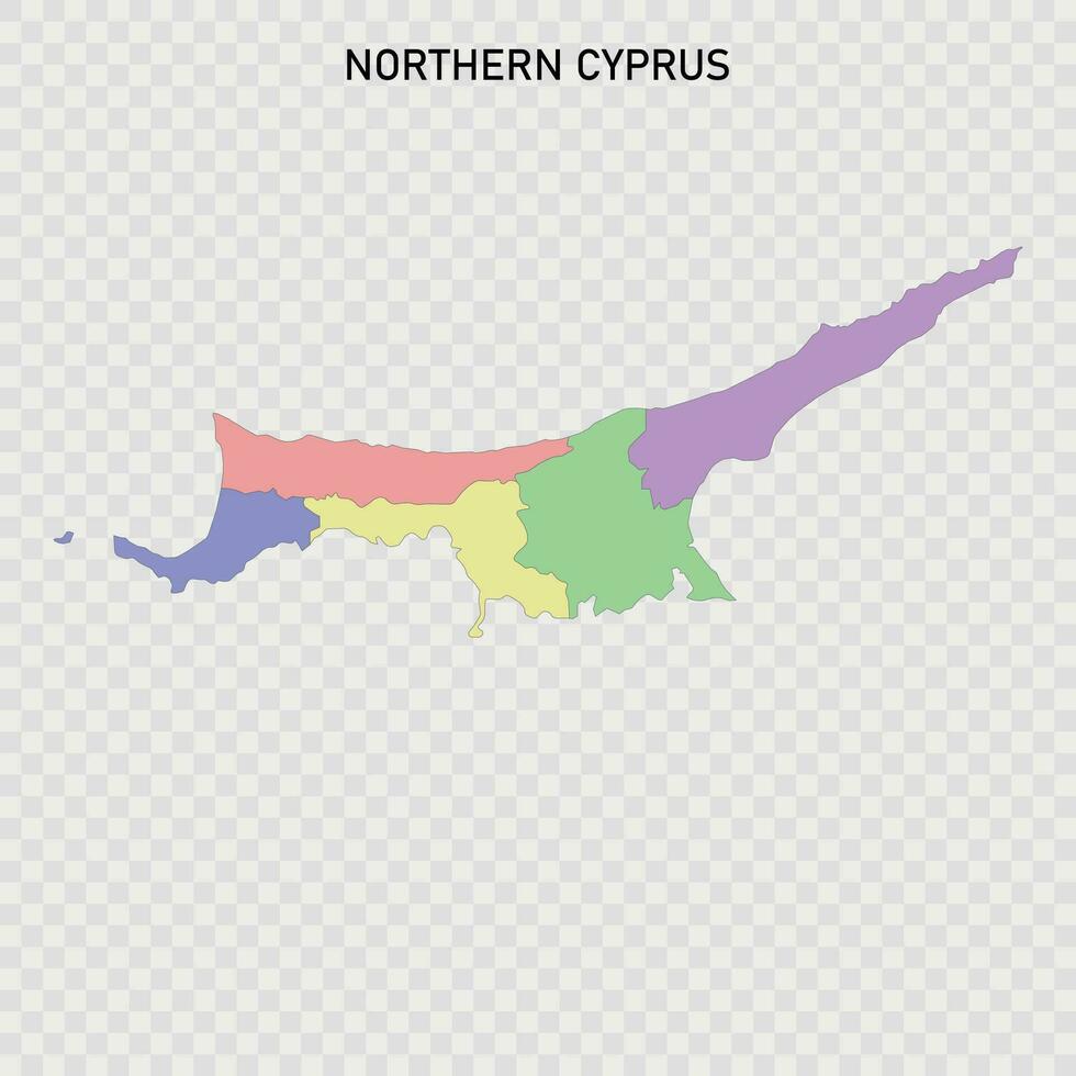 Isolated colored map of Northern Cyprus vector