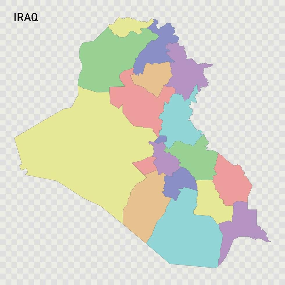 Isolated colored map of Iraq vector