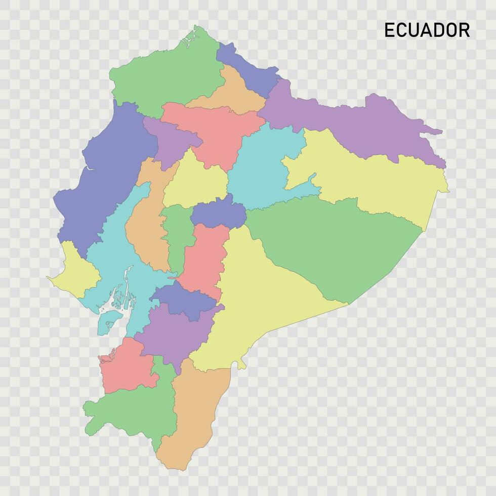 Isolated colored map of Ecuador with borders vector