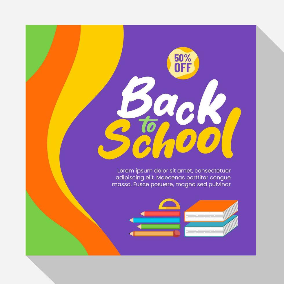 Back to school social media template design vector