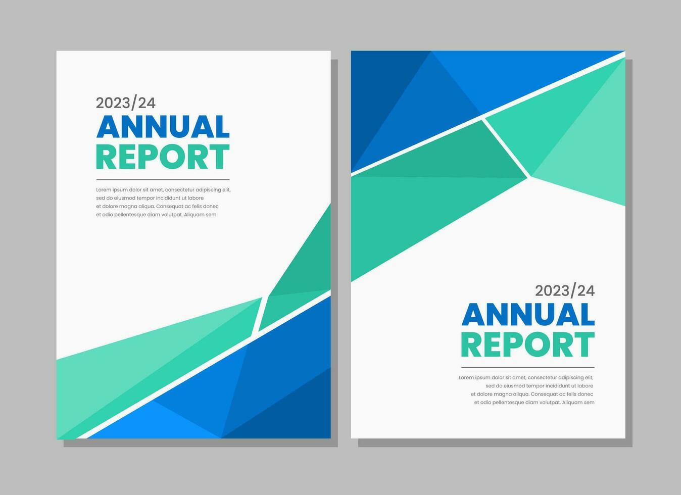 Flat geometric annual report business cover collection vector