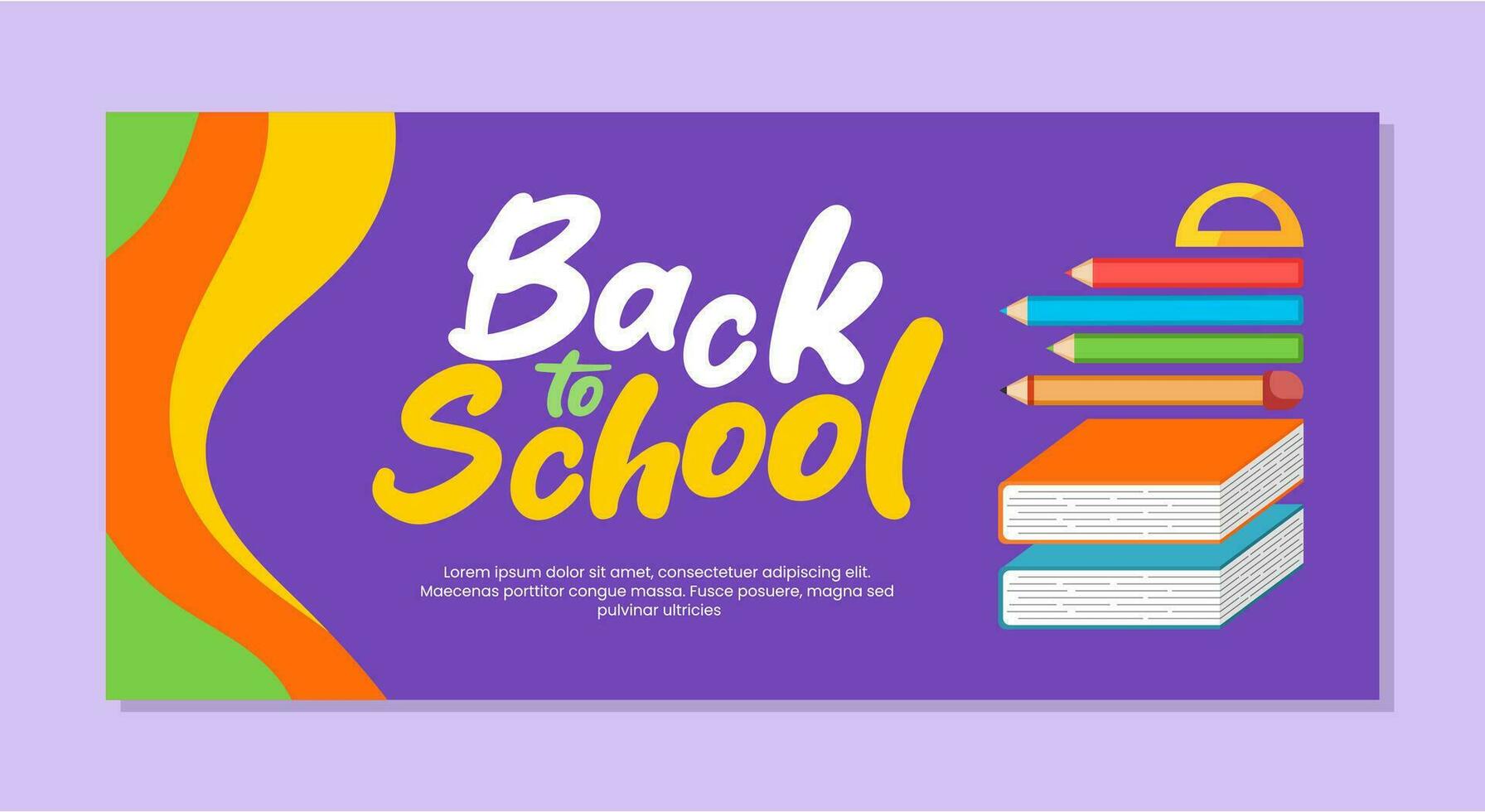 Back to school banner template design vector illustrations