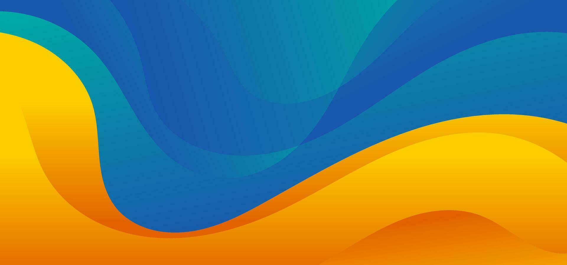 Abstract blue and yellow wave background vector