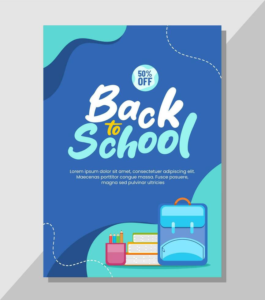 Back to school flyer template design vector