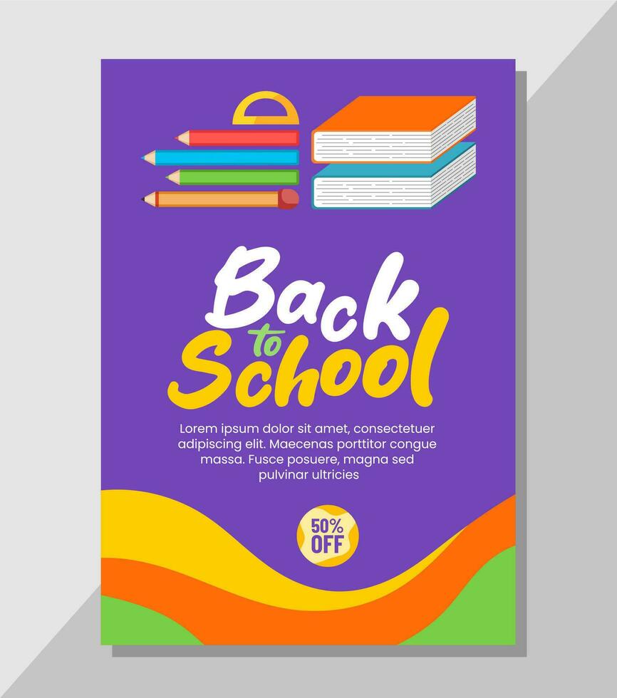 Back to school flyer template design vector