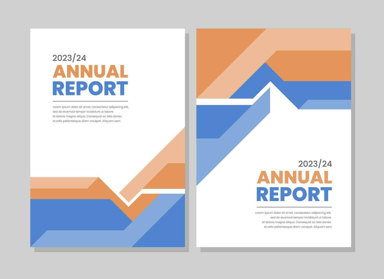 Flat geometric annual report business cover collection vector