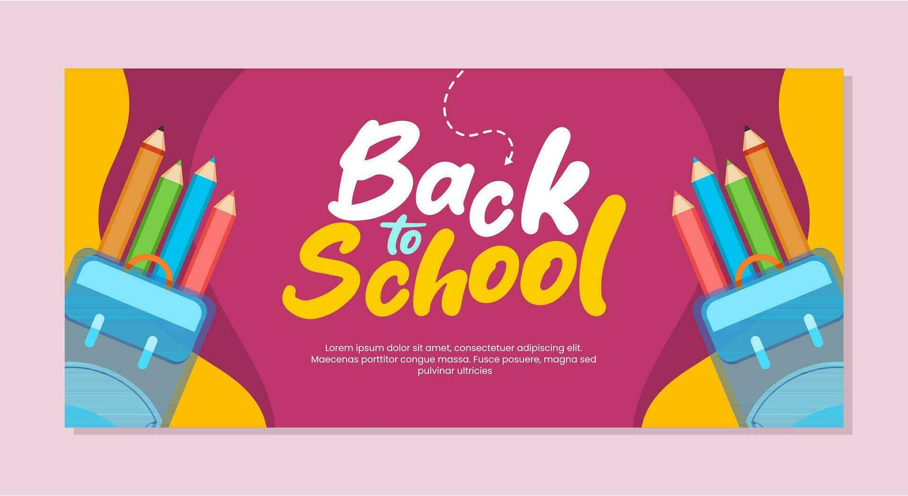 Back to school banner template design vector illustrations