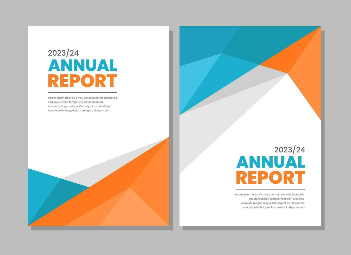 Flat geometric annual report business cover collection vector