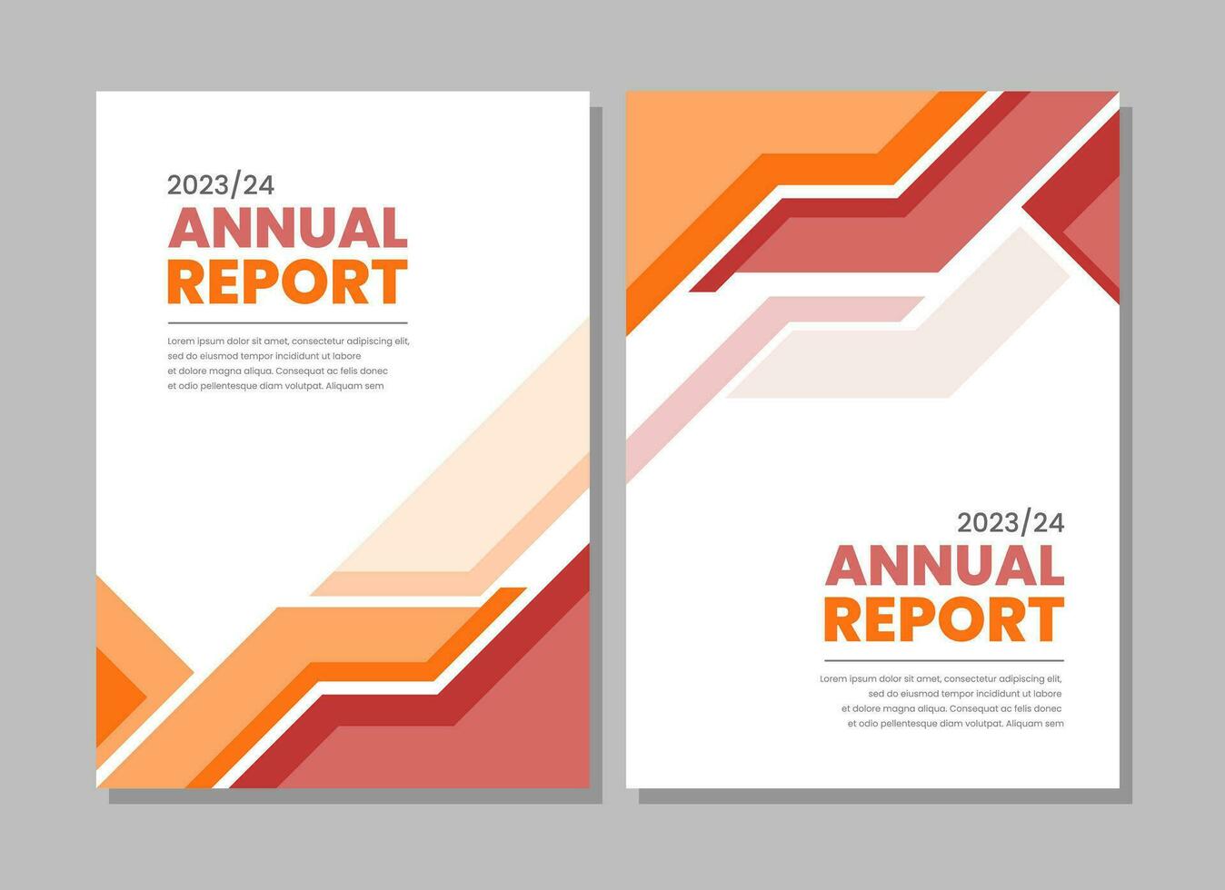 Flat geometric annual report business cover collection vector