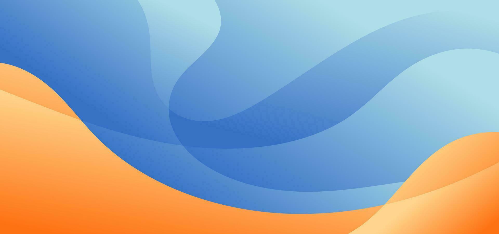 Abstract blue and orange wave background vector