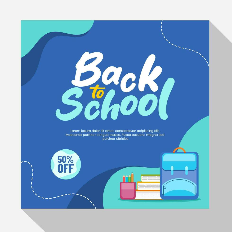 Back to school social media template design vector
