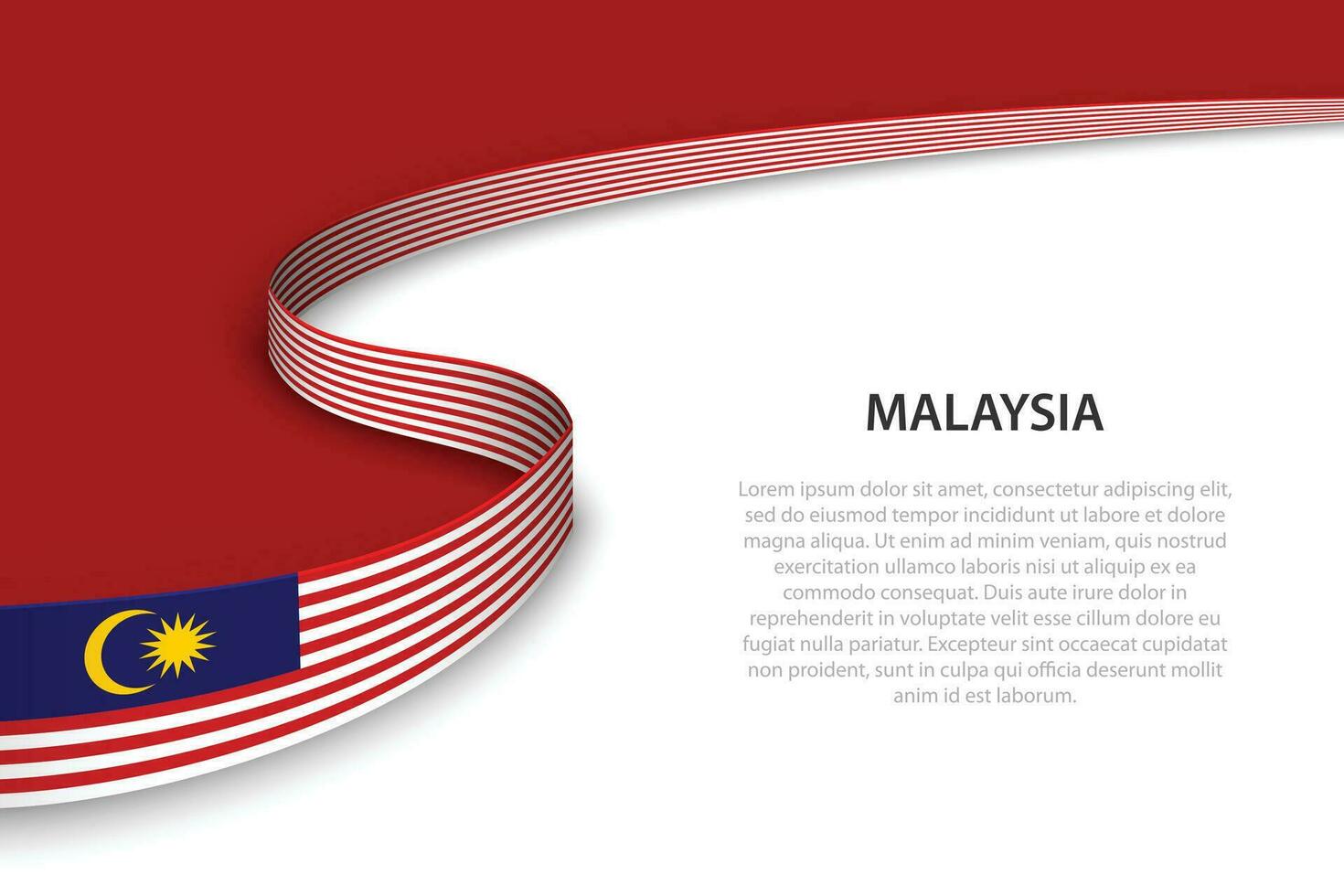 ola bandera de Malasia con copyspace antecedentes vector