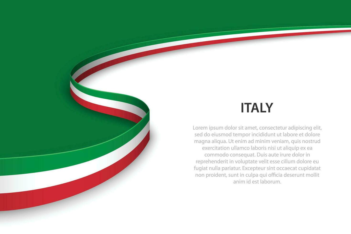 Wave flag of Italy with copyspace background vector