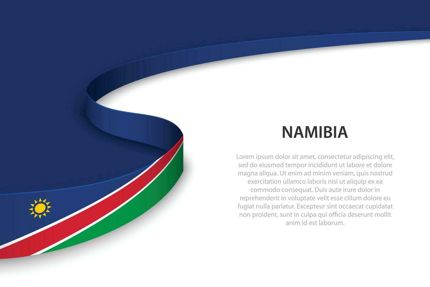 Wave flag of Namibia with copyspace background vector