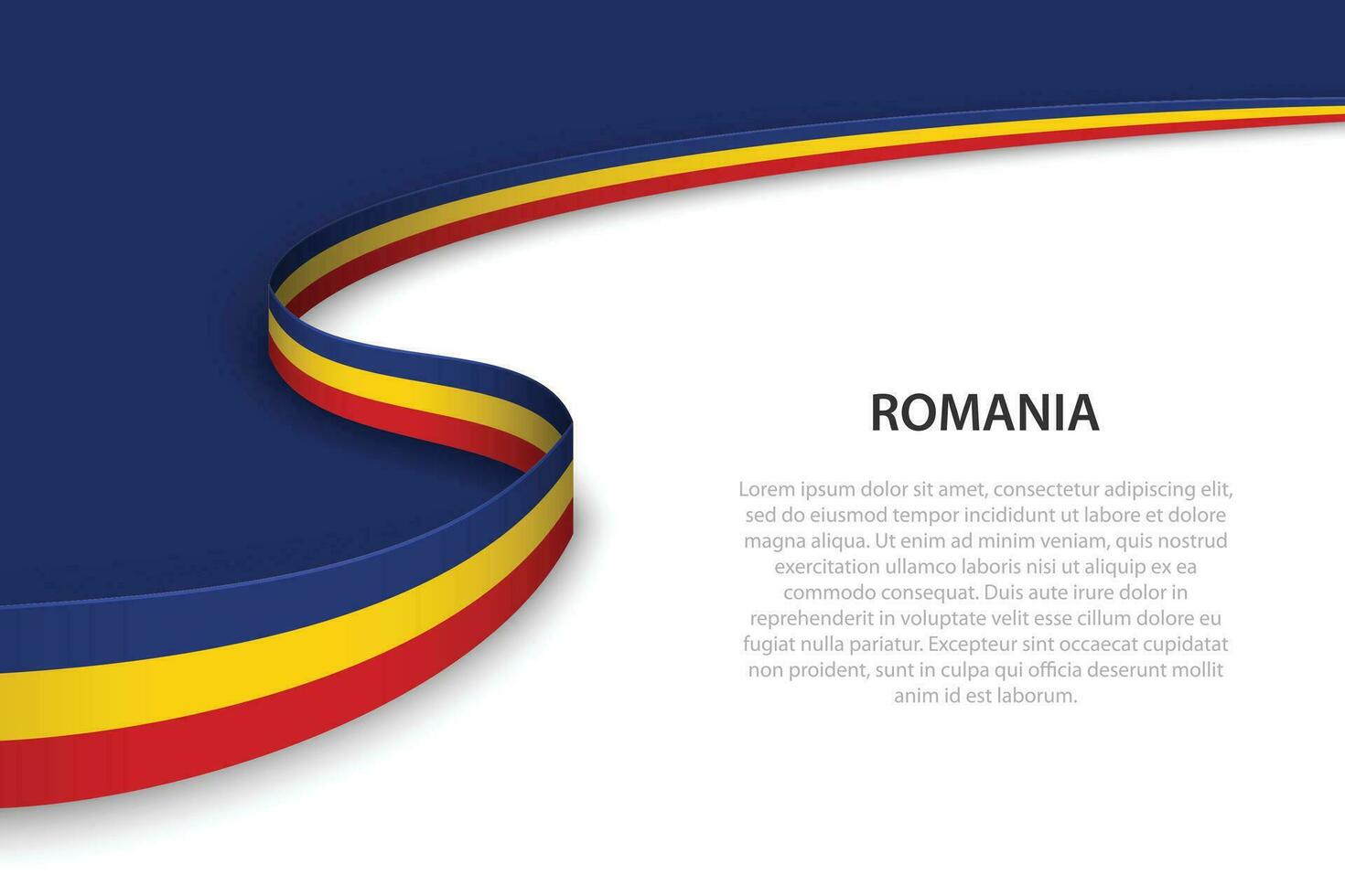 Wave flag of Romania with copyspace background vector