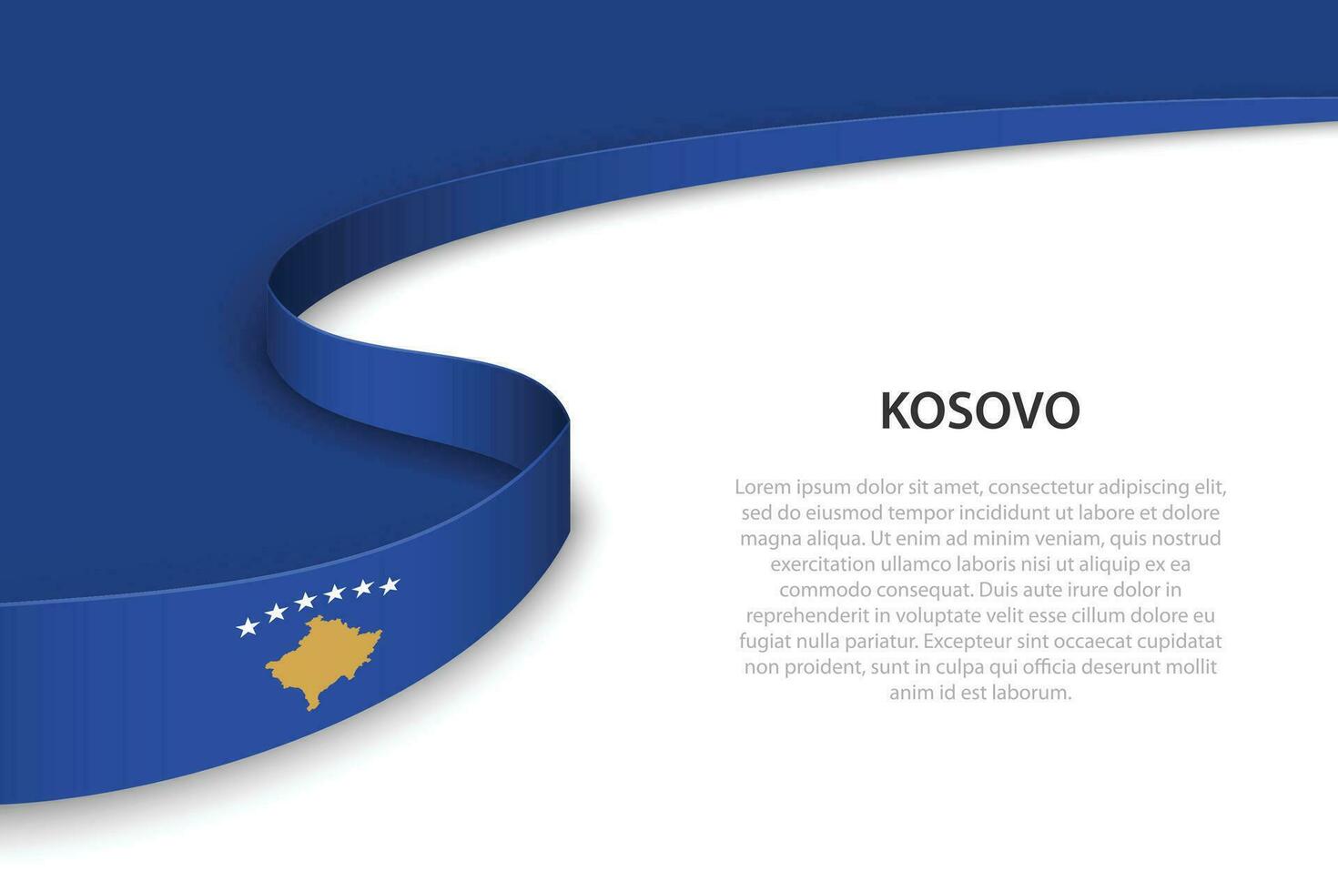 Wave flag of Kosovo with copyspace background vector