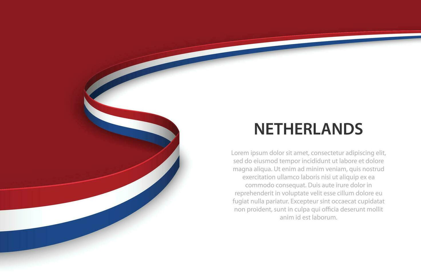 Wave flag of Netherlands with copyspace background vector