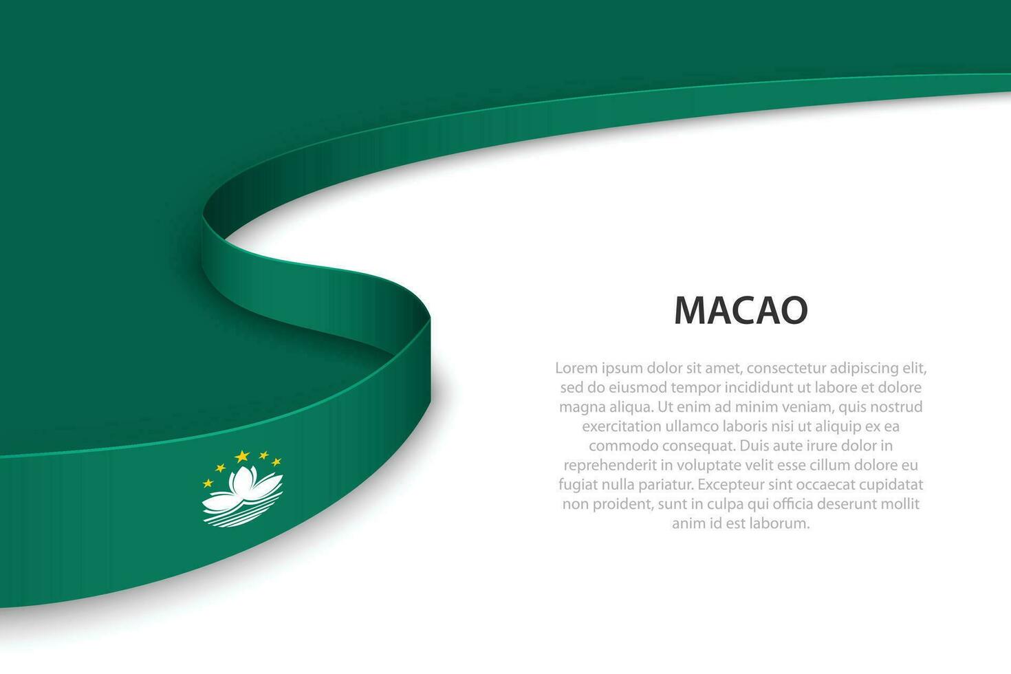 Wave flag of Macao with copyspace background vector