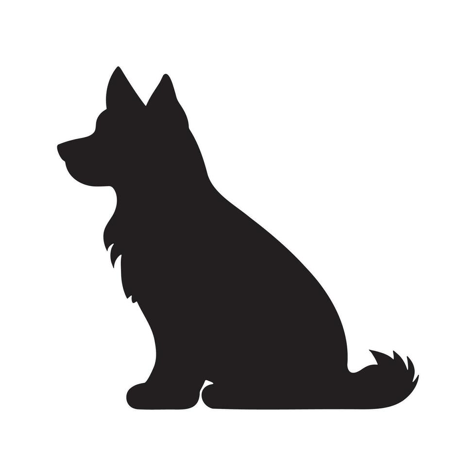 perro silueta logo aislado en blanco antecedentes vector