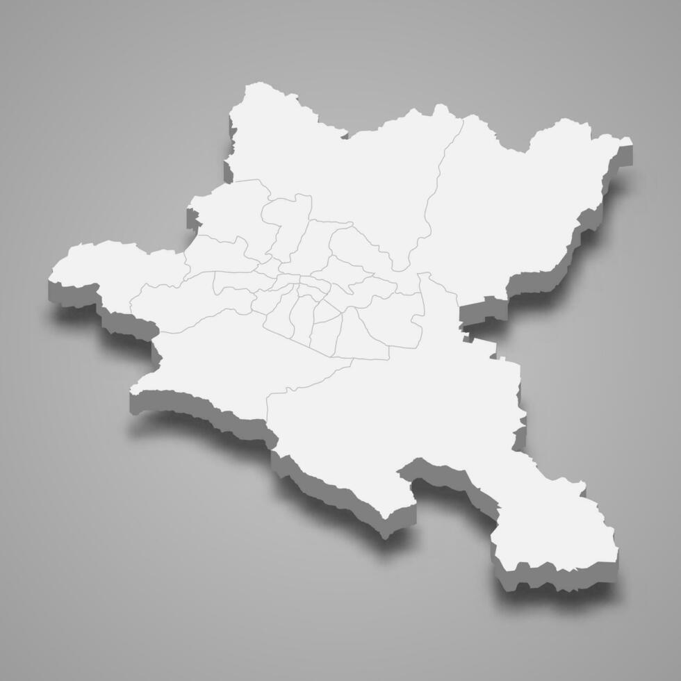 3d isometric map of Sofia City is a province of Bulgaria vector