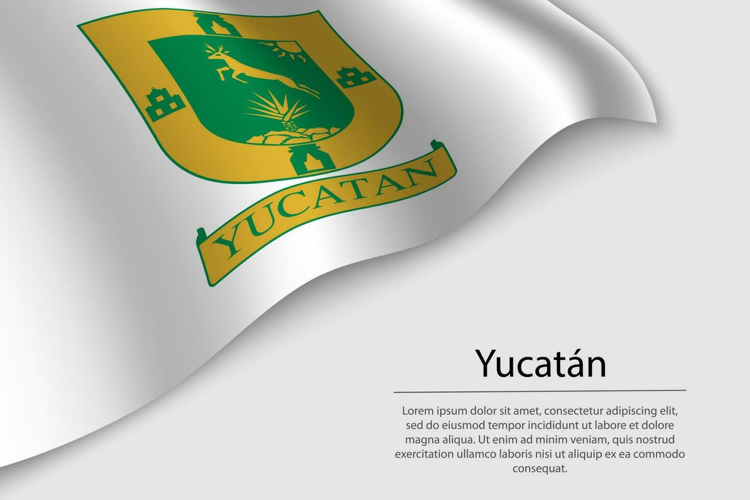 Waviing flag of Yucatan vector