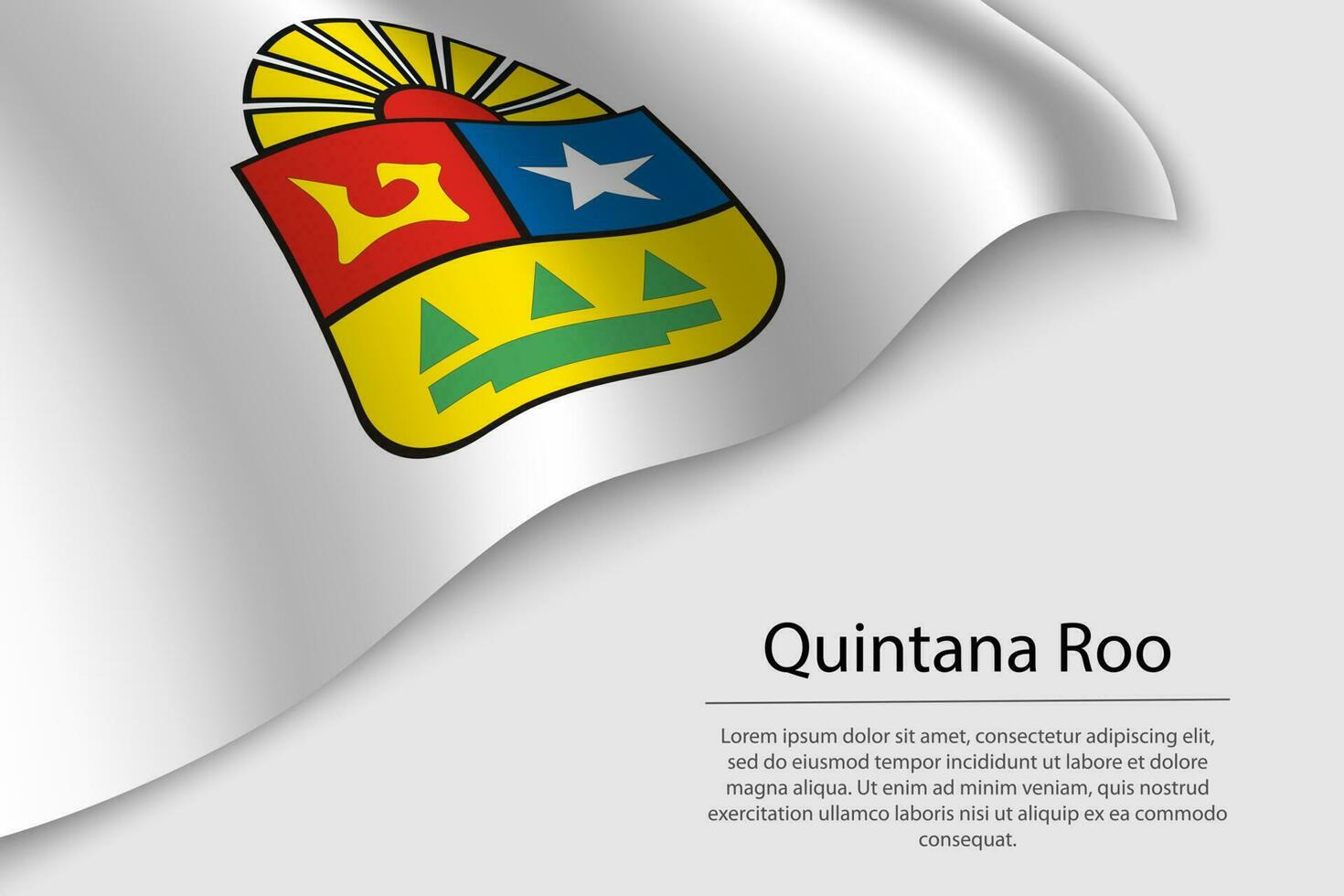 Waviing flag of Quintana Roo vector