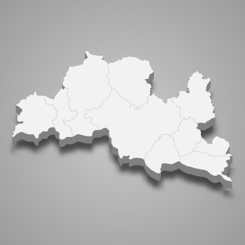 3d isométrica mapa de smolyan es un provincia de Bulgaria vector