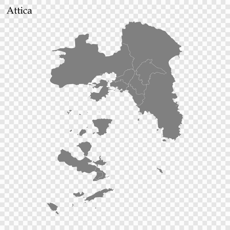 High Quality map of  region of Greece vector