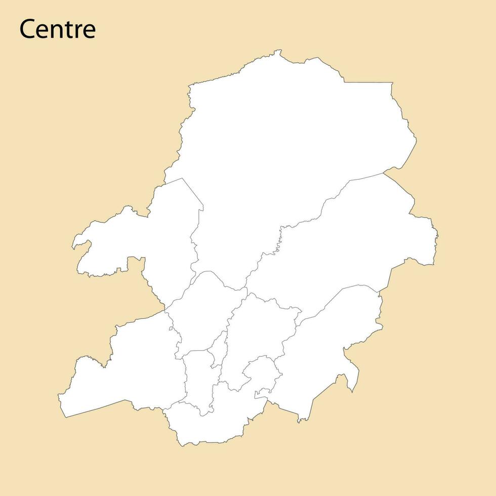 High Quality map of Centre Region is a province of Cameroon vector