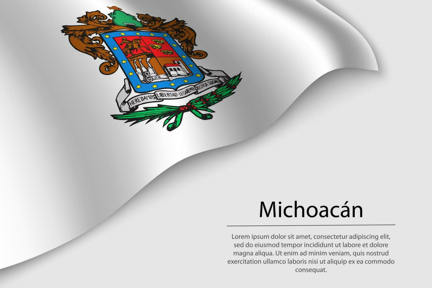 ondeando bandera de michoacan vector