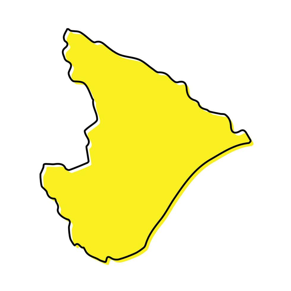 Simple outline map of Sergipe is a state of Brazil. Stylized lin vector