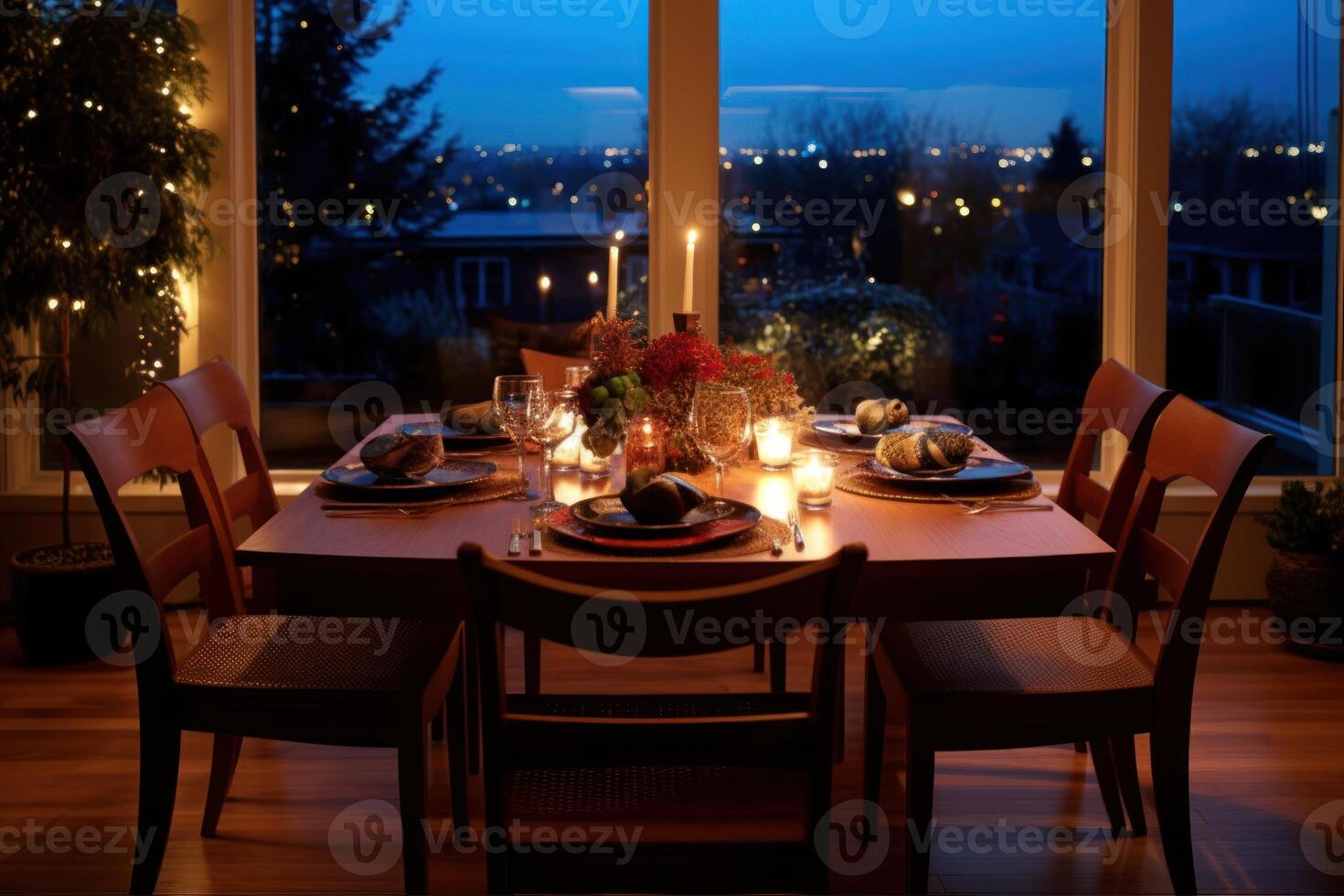 stock photo of professional catalog image with full dining room table photography