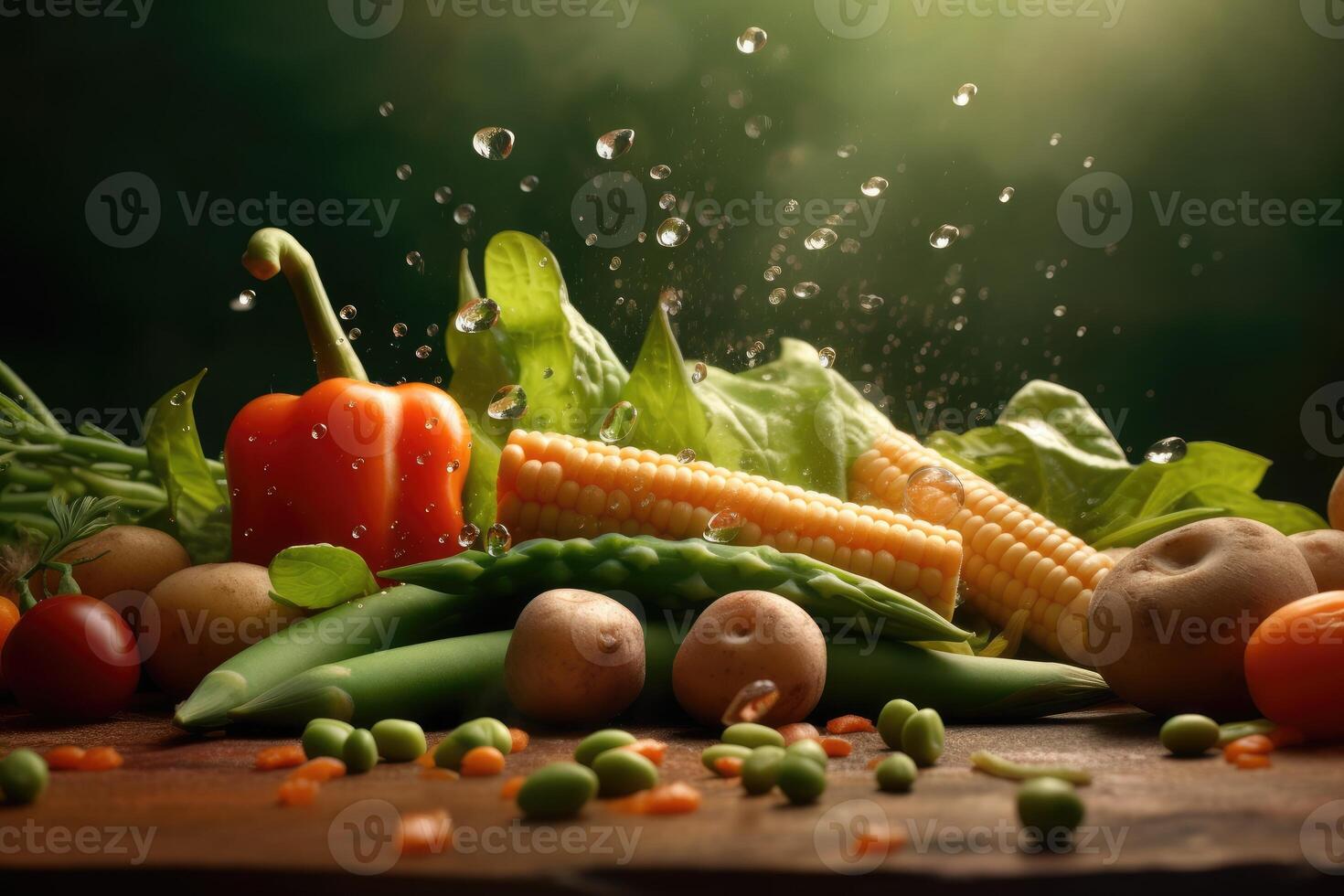 a commercial realistic photo of a fresh vegetables photography
